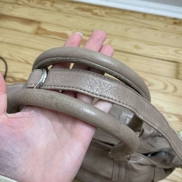 Day and Mood Hannah Bag Gray Beige Taupe Satchel shoulder strap Hobo Leather - Picture 7 of 13